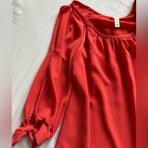 Red/Orange long sleeve mini dress